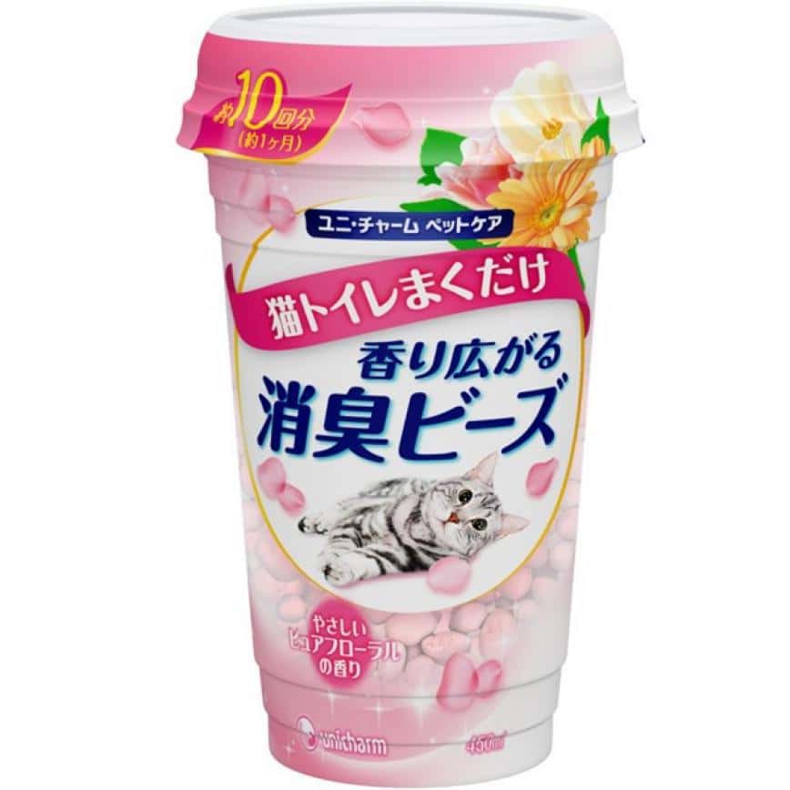 Unicharm 日本貓砂盆消臭珠 粉紅花香味 450ml